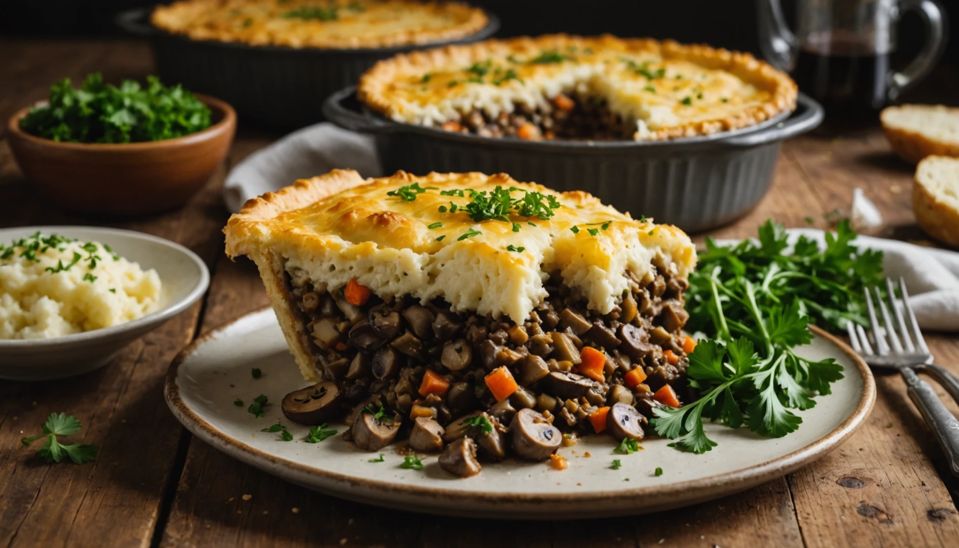 hachis parmentier végétarien champignons